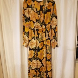 Forever 21 medium maxi floral high slit dress Cottagecore BOHO 90s y2k